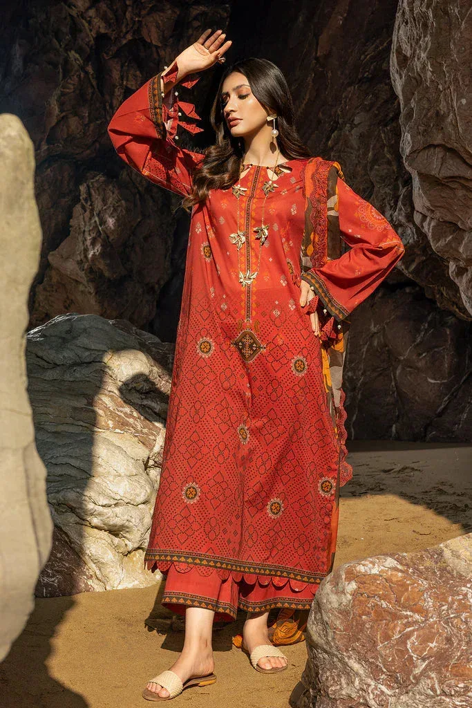 Charizma Print Melody Vol 3 Maroon Chiffon – view 4 – Poshaq