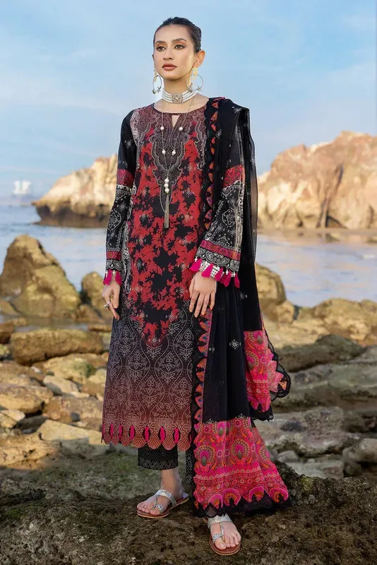Charizma Print Melody Vol 3 Black Chiffon – view 1 – Poshaq