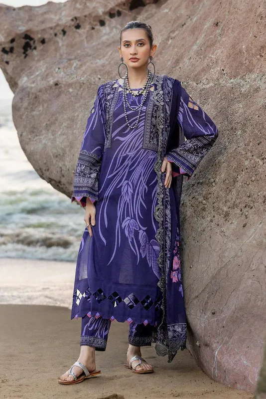 Charizma Print Melody Vol 3 Blue Chiffon – view 1 – Poshaq