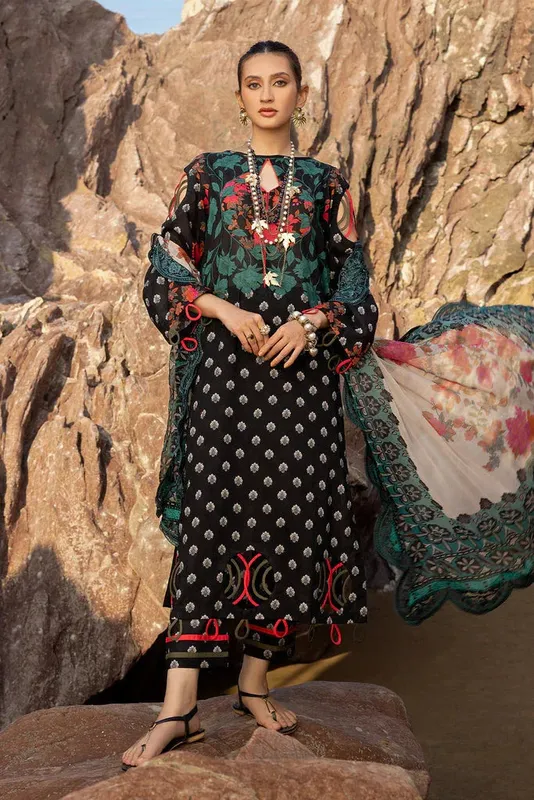 Charizma Print Melody Vol 3 Black Chiffon – view 1 – Poshaq