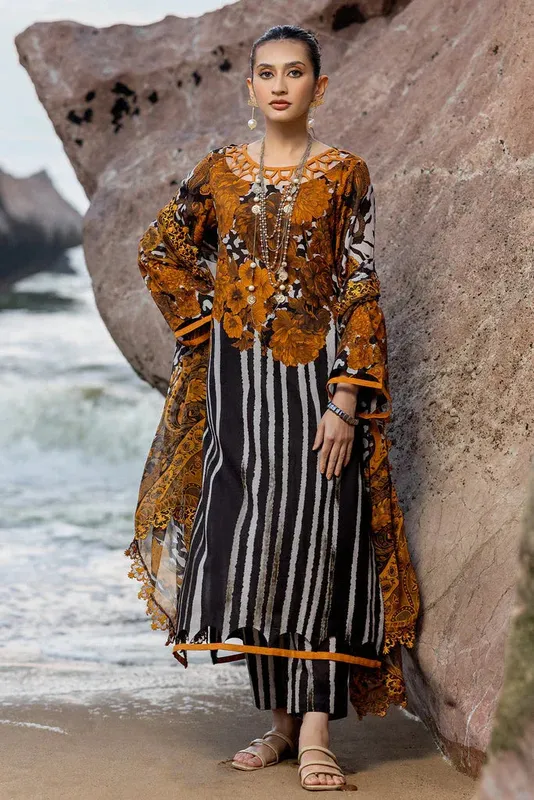 Charizma Print Melody Vol 3 Black Chiffon – view 1 – Poshaq