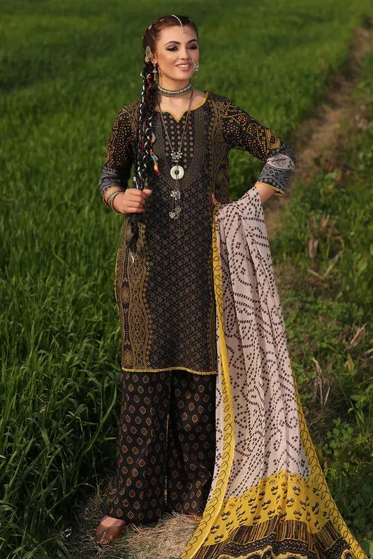 Charizma Signature Print Vol 1 Black Chiffon – view 1 – Poshaq