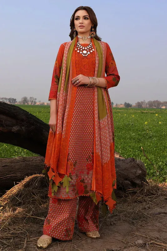 Charizma Signature Print Vol 1 Orange Chiffon – view 1 – Poshaq