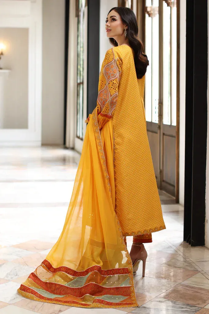 Charizma Ramzan Edit Mustard Organza – view 2 – Poshaq