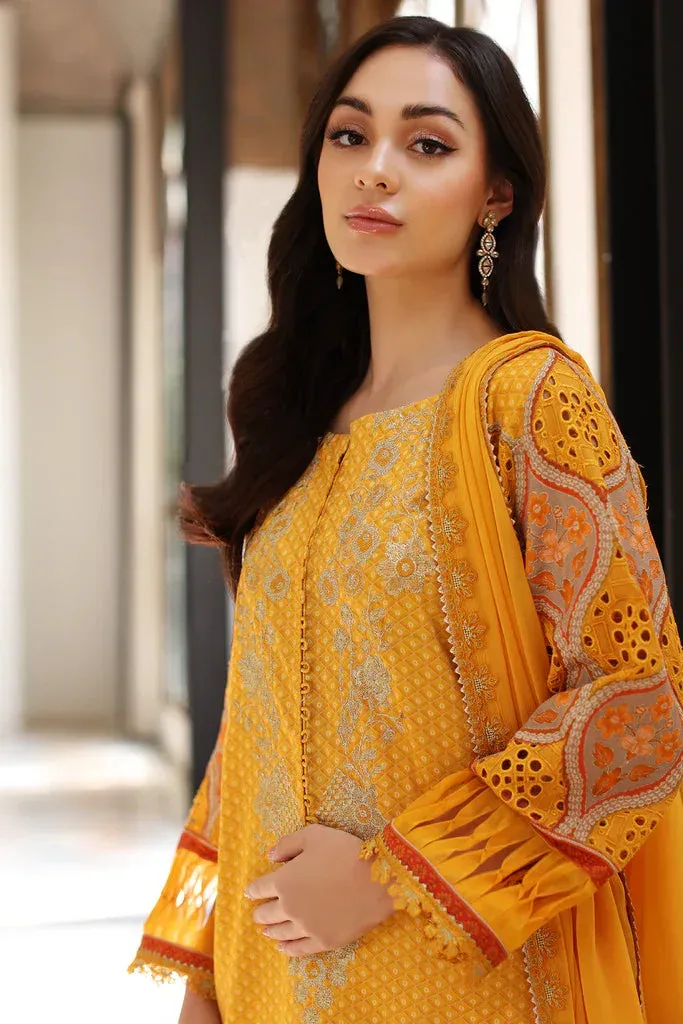 Charizma Ramzan Edit Mustard Organza – view 3 – Poshaq