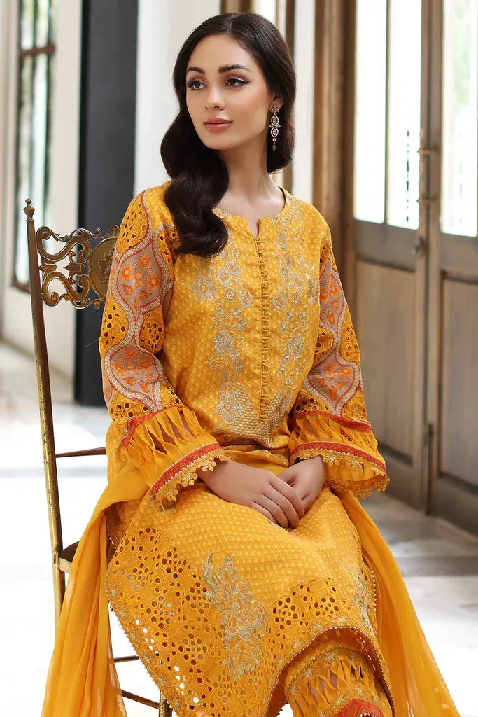 Charizma Ramzan Edit Mustard Organza – view 4 – Poshaq