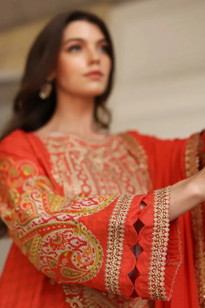Charizma Ramzan Edit Maroon Chiffon – view 3 – Poshaq