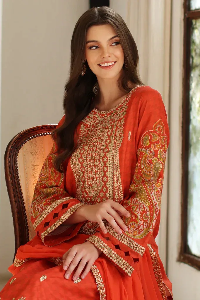 Charizma Ramzan Edit Maroon Chiffon – view 5 – Poshaq