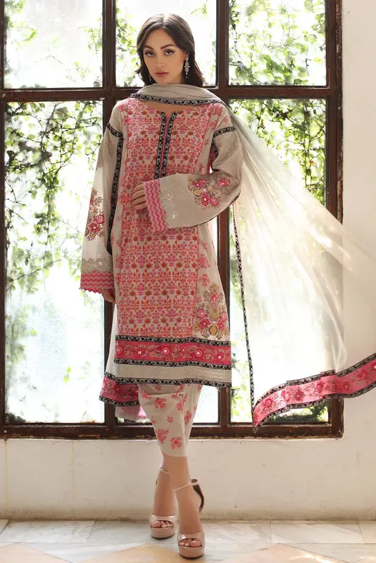 Charizma Ramzan Edit Beige Chiffon – view 1 – Poshaq