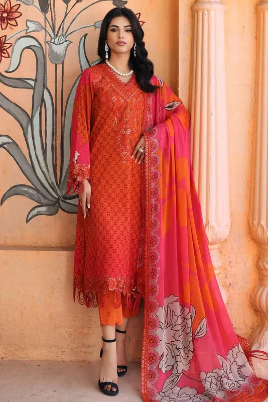 Charizma Agaz e Nou Vol-1 Orange Chiffon – view 1 – Poshaq