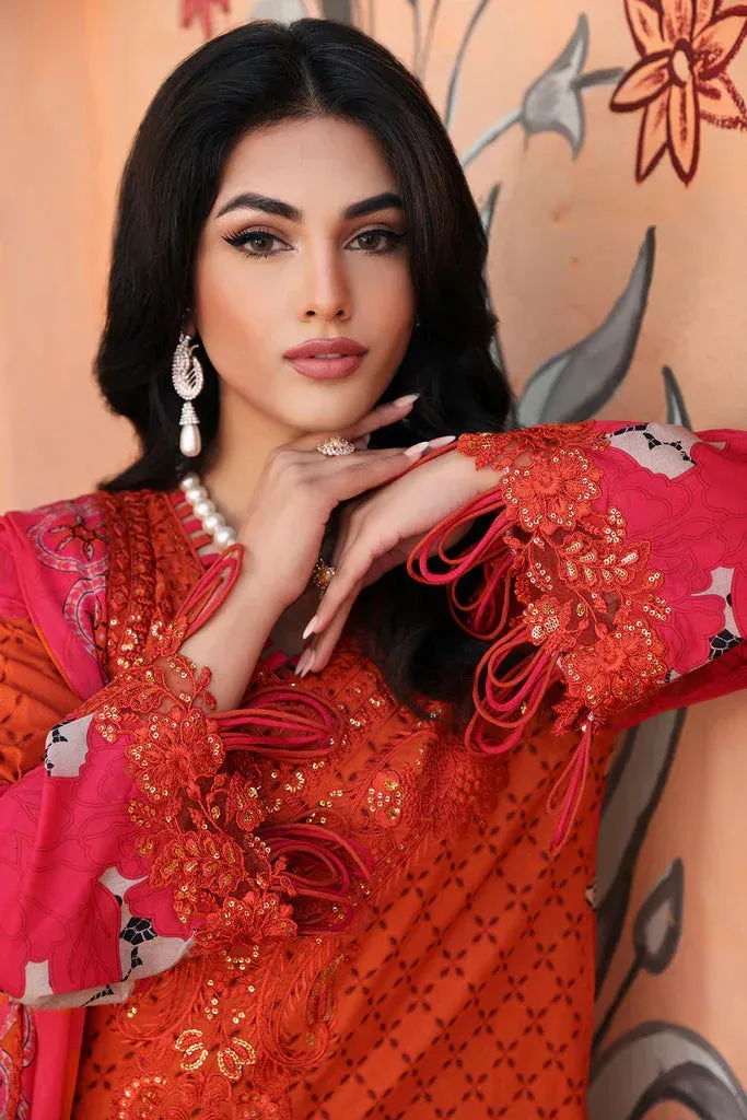 Charizma Agaz e Nou Vol-1 Orange Chiffon – view 3 – Poshaq