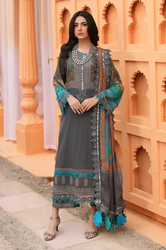 Charizma Agaz e Nou Vol-1 Grey Chiffon – view 1 – Poshaq