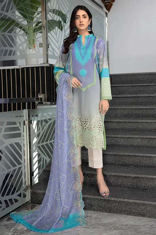 Charizma Combination Lawn Collection Chiffon – view 1 – Poshaq