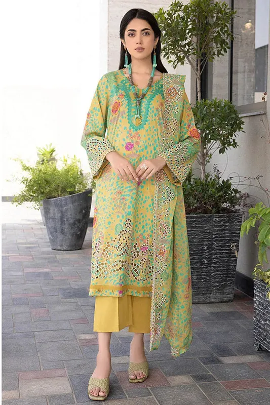 Charizma Combination Lawn Collection Chiffon – view 1 – Poshaq