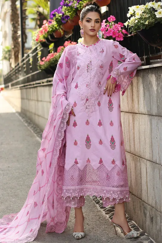 Charizma Rang e Bahar vol 1 Pink Chiffon – view 1 – Poshaq
