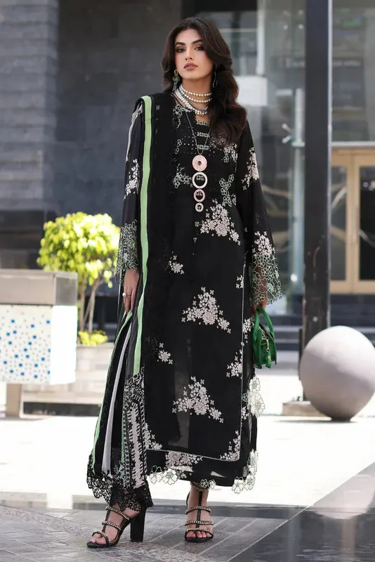 Charizma Rang e Bahar vol 1 Black Chiffon – view 1 – Poshaq