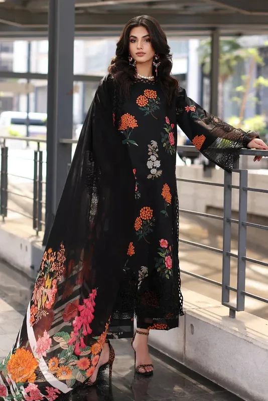 Charizma Rang e Bahar vol 1 Black Lawn – view 1 – Poshaq