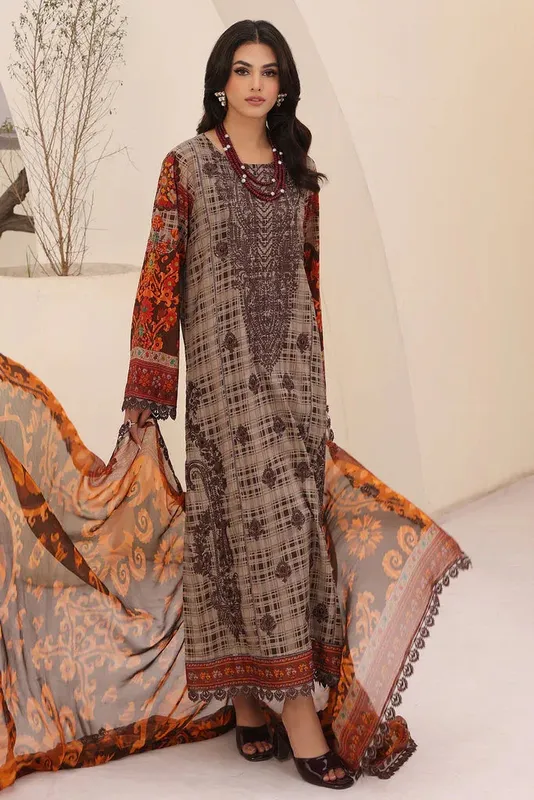 Charizma Naranji Embroidered Lawn 24 Grey Chiffon – view 1 – Poshaq