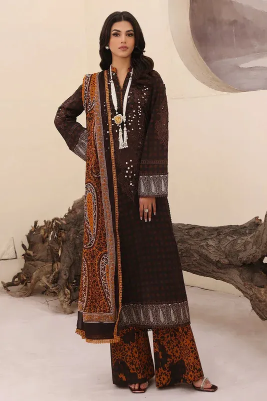 Charizma Naranji Embroidered Lawn 24 Chiffon – view 1 – Poshaq