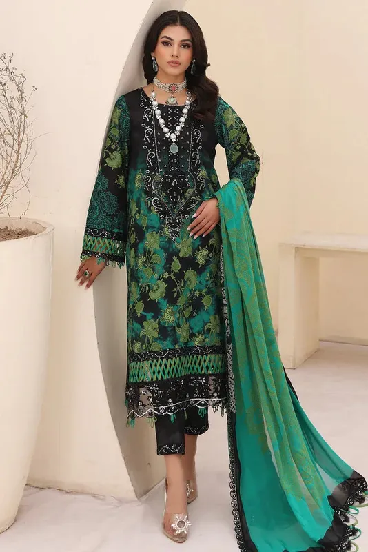 Charizma Naranji Embroidered Lawn 24 Black Chiffon – view 1 – Poshaq