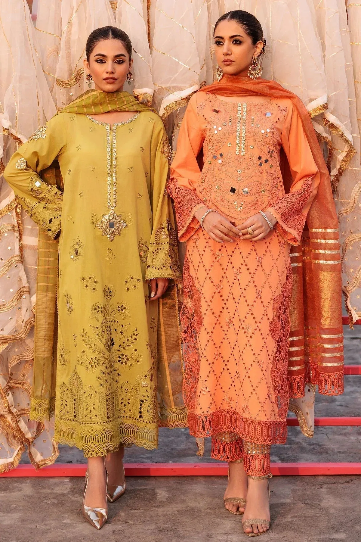 Charizma Eid Edit Vol 2 Orange Jacquard – view 7 – Poshaq