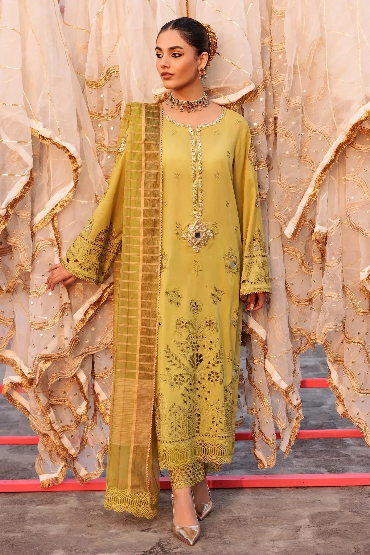 Charizma Eid Edit Vol 2 Brown Jacquard – view 1 – Poshaq