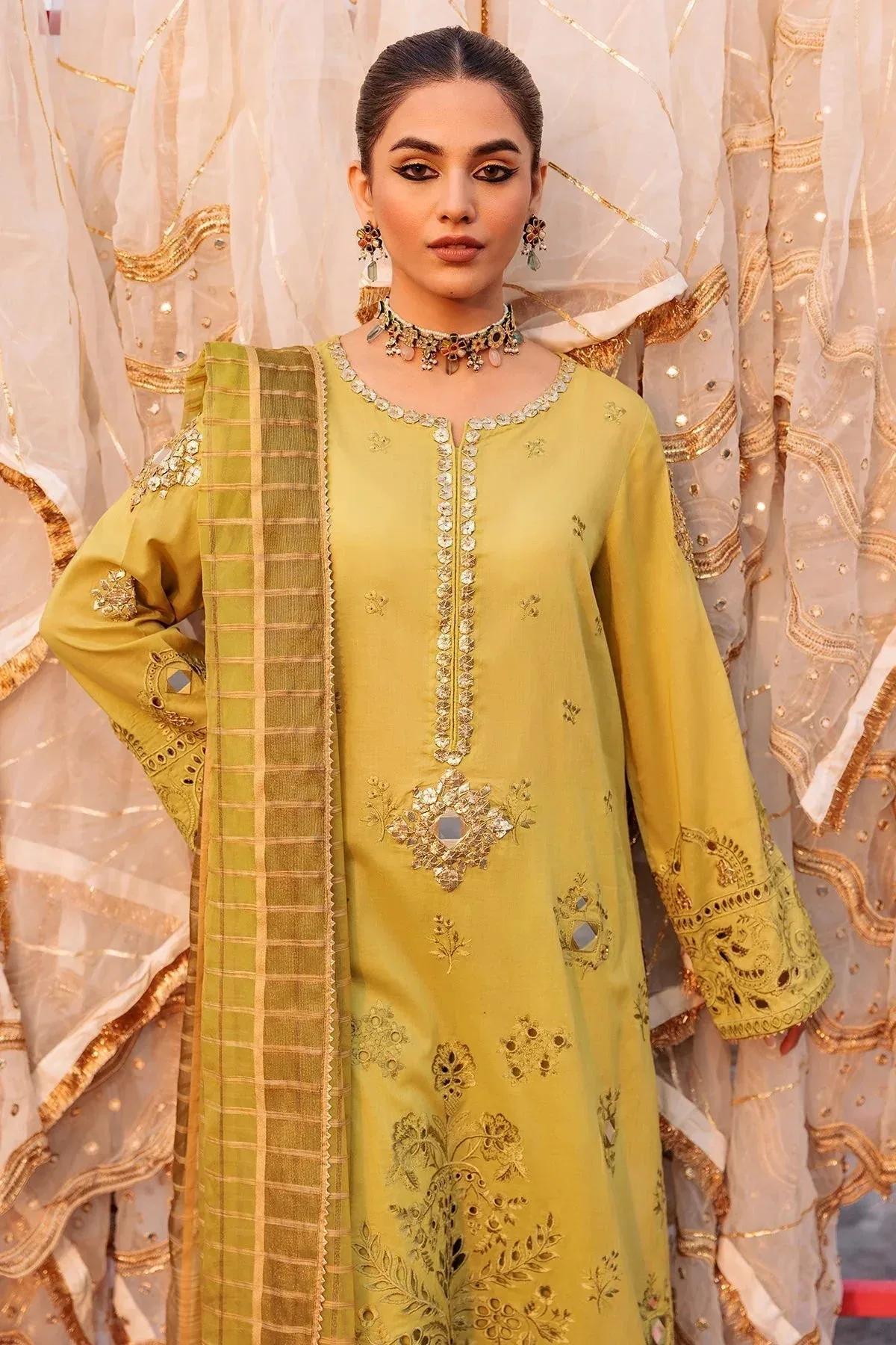 Charizma Eid Edit Vol 2 Brown Jacquard – view 4 – Poshaq