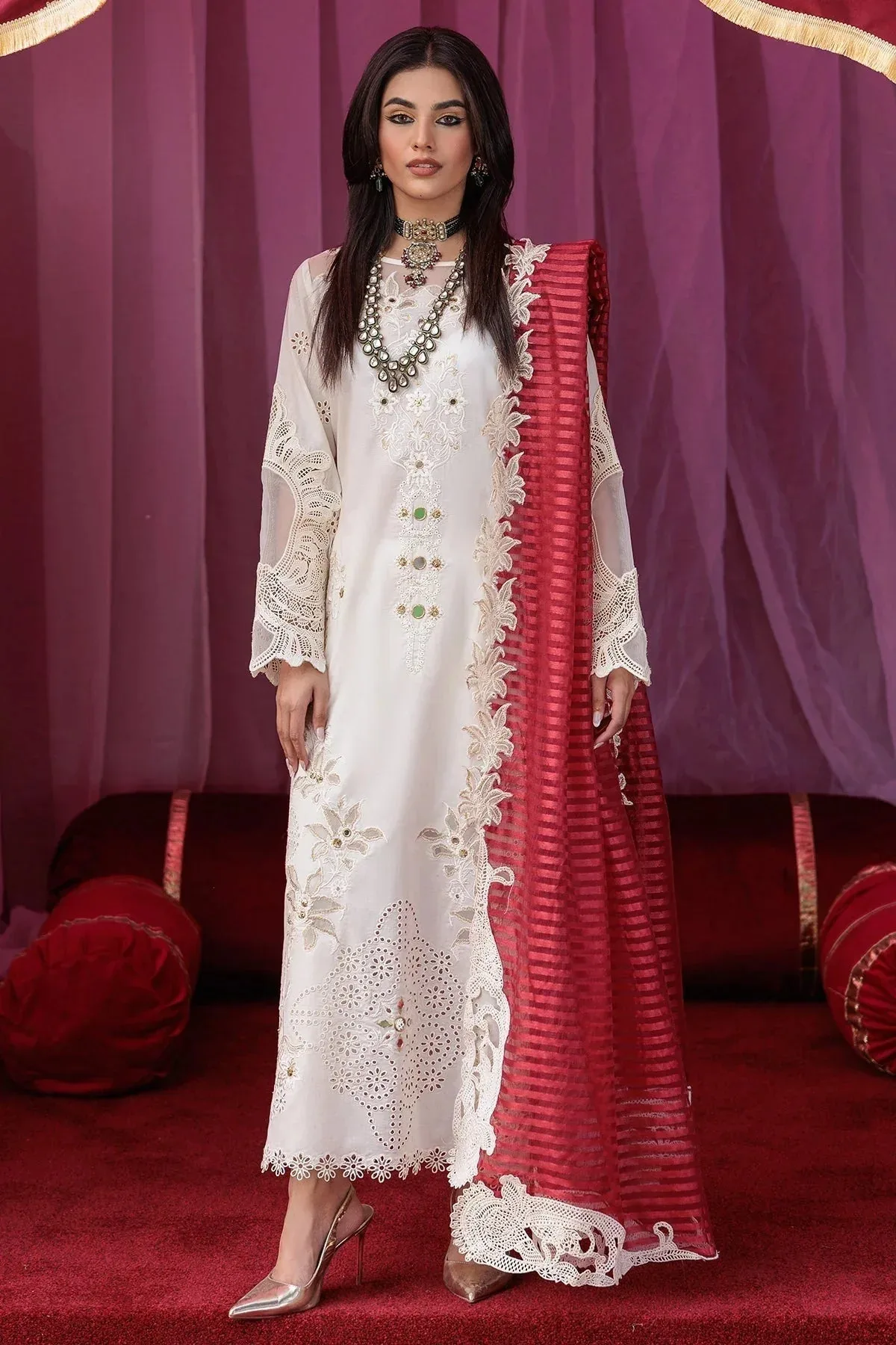 Charizma Eid Edit Vol 2 White Organza – view 1 – Poshaq