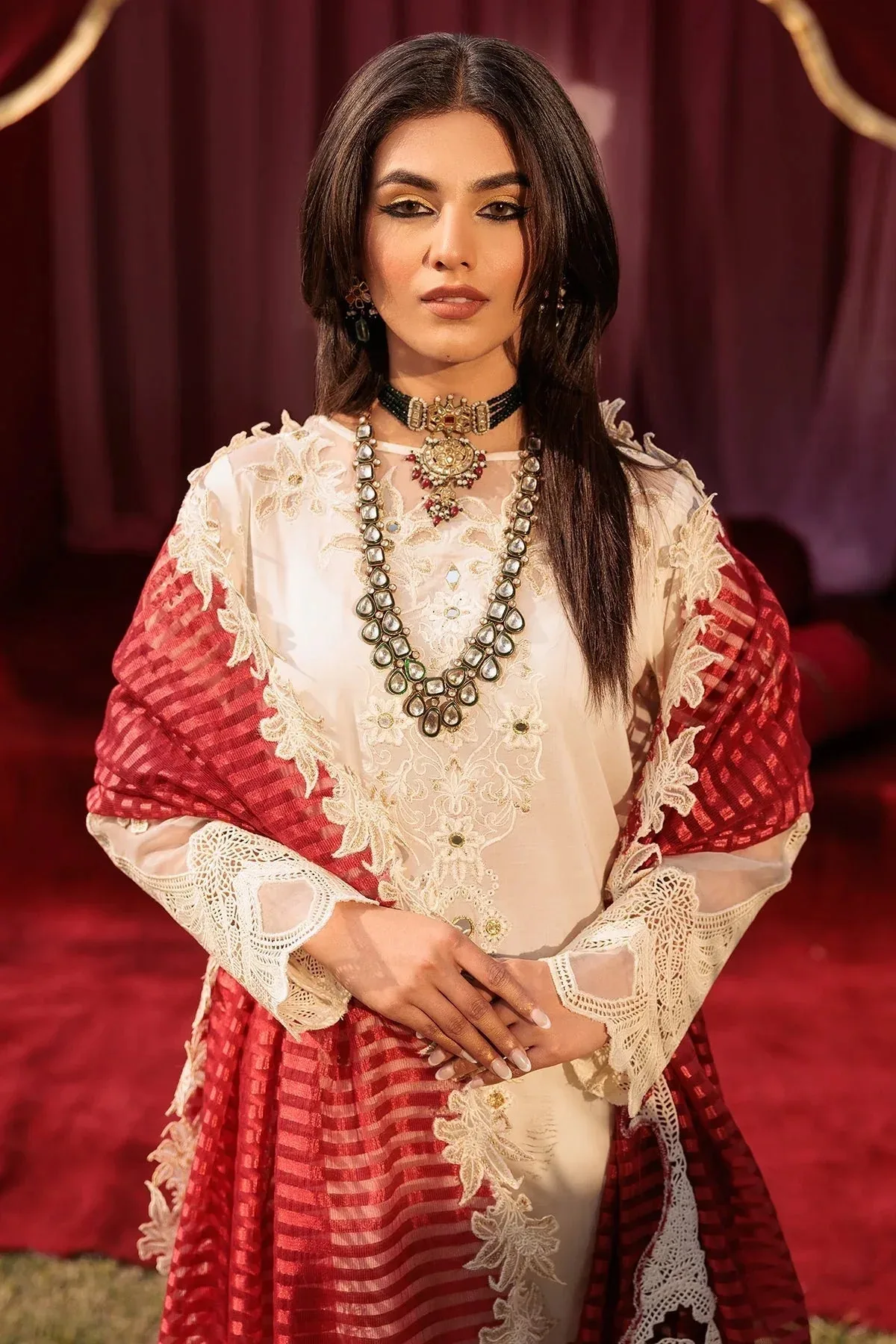 Charizma Eid Edit Vol 2 White Organza – view 3 – Poshaq