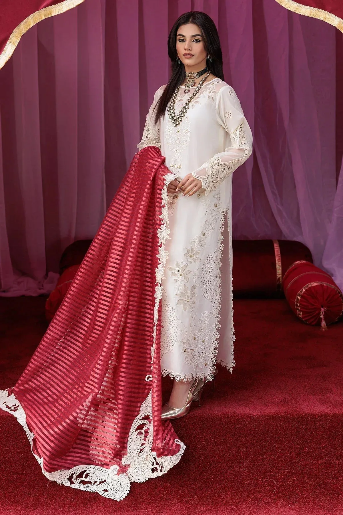Charizma Eid Edit Vol 2 White Organza – view 4 – Poshaq