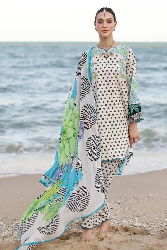 Charizma C Prints Vol 6 Beige Chiffon – view 1 – Poshaq