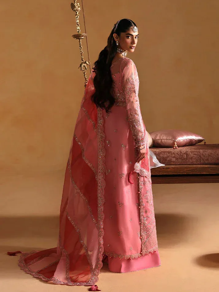 Gulaal Wedding 25 Coral Raw Silk – view 2 – Poshaq
