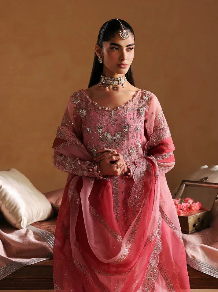 Gulaal Wedding 25 Coral Raw Silk – view 4 – Poshaq