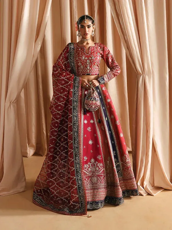 Gulaal Wedding 25 Pink Organza – view 1 – Poshaq
