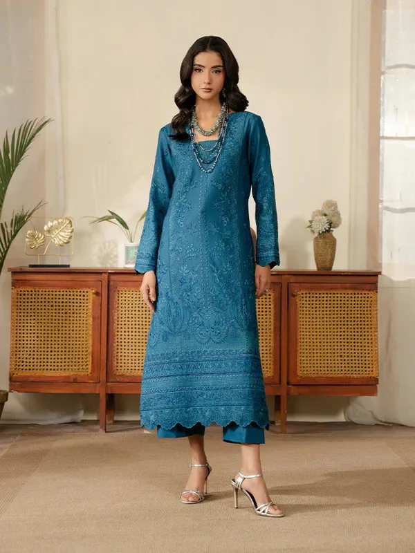 Gulaal Karandi Pret Teal Karandi – view 1 – Poshaq