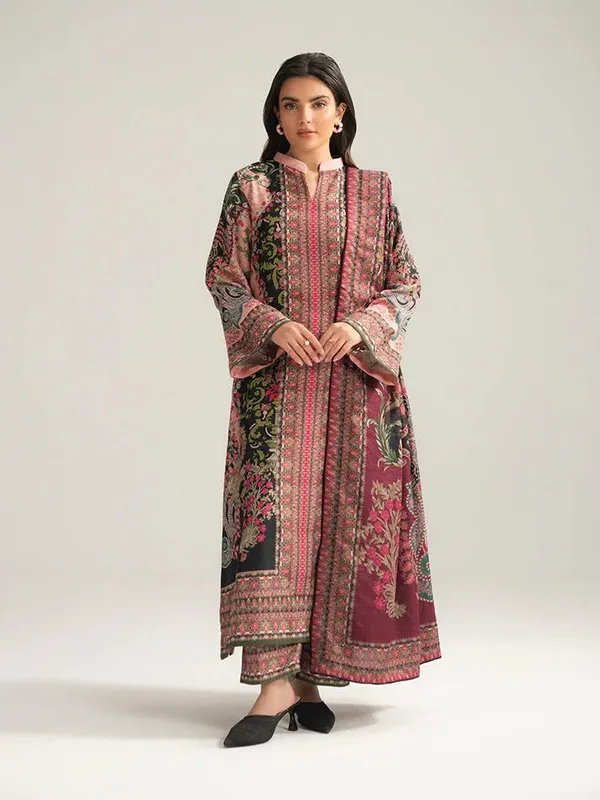 Gulaal Winter Basics light peach pink Cambric – view 1 – Poshaq