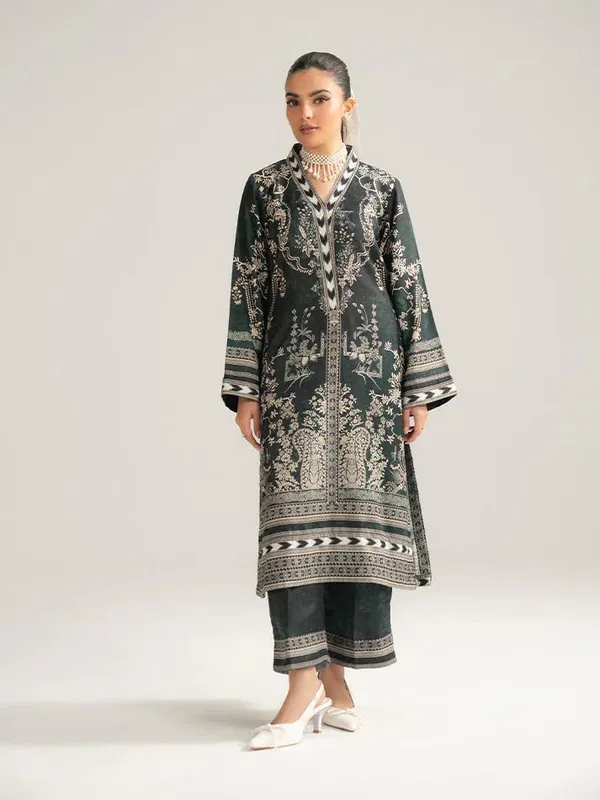 Gulaal Winter Basics Teal Green Cambric – view 1 – Poshaq