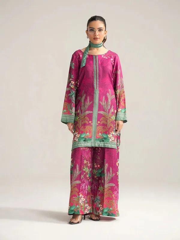 Gulaal Winter Basics Fuchsia Cambric – view 1 – Poshaq