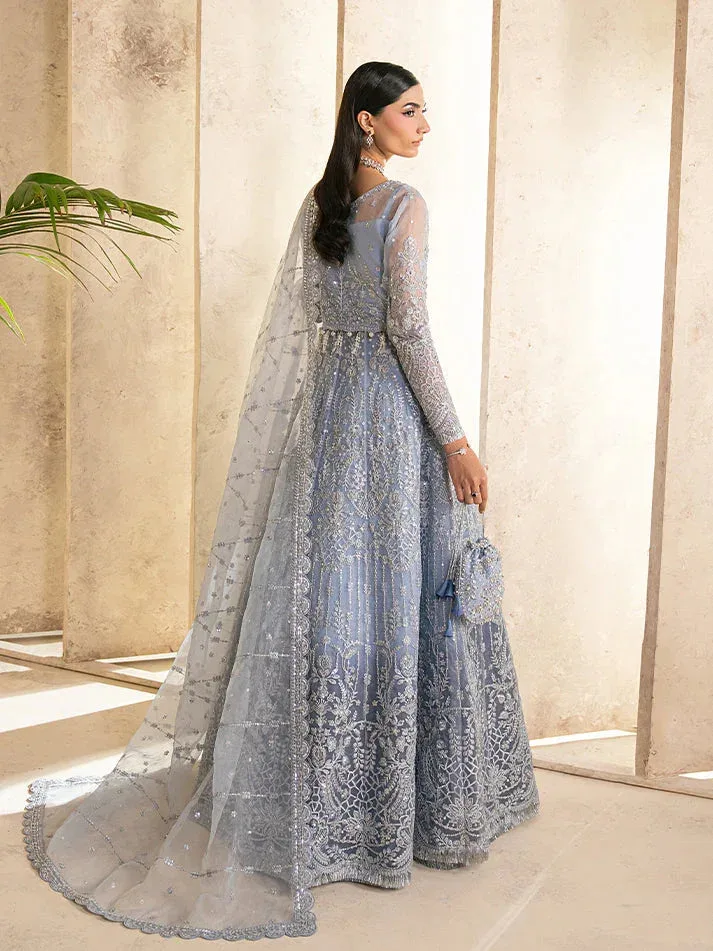Gulaal Azira Luxury Formals LIight blue Grey Raw Silk – view 2 – Poshaq