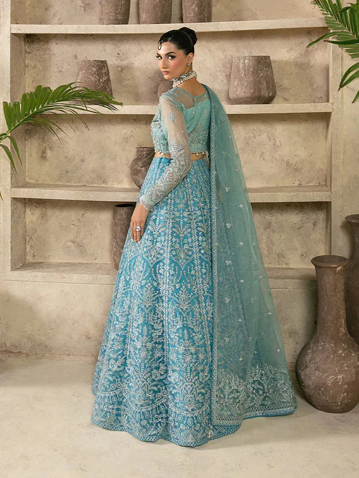 Gulaal Azira Luxury Formals Turqiouse Raw Silk – view 2 – Poshaq