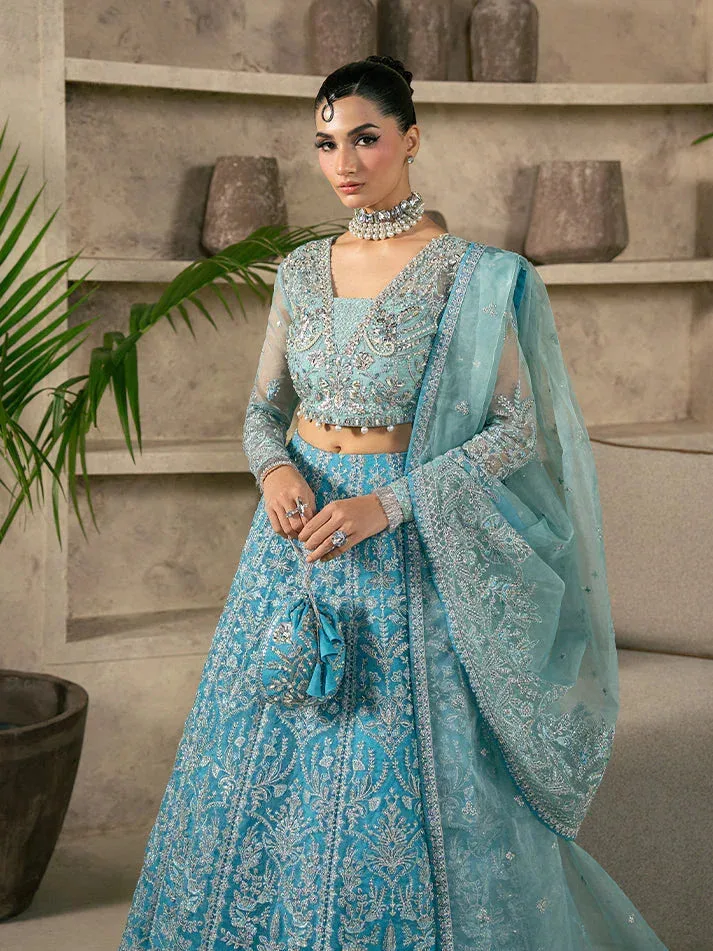 Gulaal Azira Luxury Formals Turqiouse Raw Silk – view 5 – Poshaq