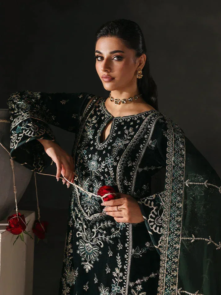 Gulaal Marais Velvet Dark Green Raw Silk – view 5 – Poshaq