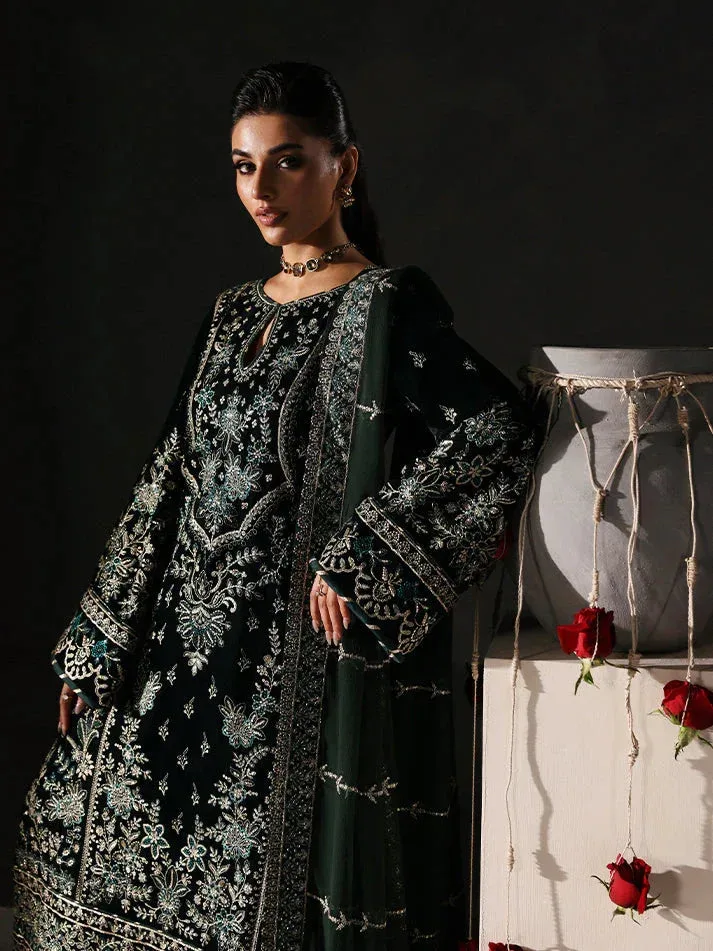 Gulaal Marais Velvet Dark Green Raw Silk – view 8 – Poshaq