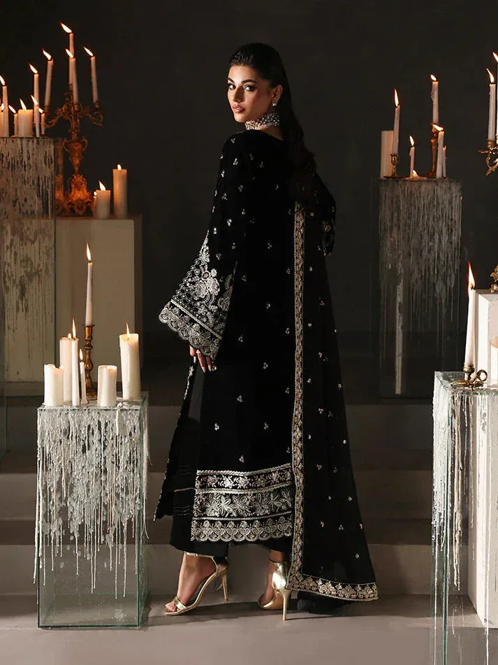 Gulaal Marais Velvet Black Raw Silk – view 2 – Poshaq