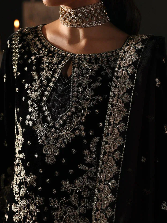 Gulaal Marais Velvet Black Raw Silk – view 7 – Poshaq