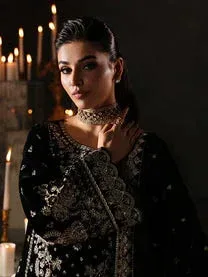 Gulaal Marais Velvet Black Raw Silk – view 8 – Poshaq