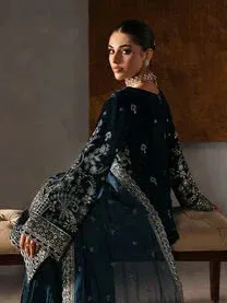 Gulaal Marais Velvet Dark Teal Blue Raw Silk – view 6 – Poshaq