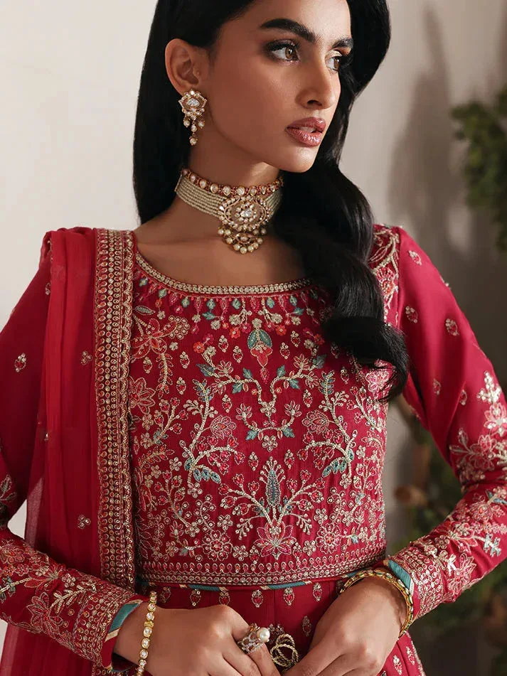 Gulaal Serica Raw Silk Haute Red Raw Silk – view 8 – Poshaq