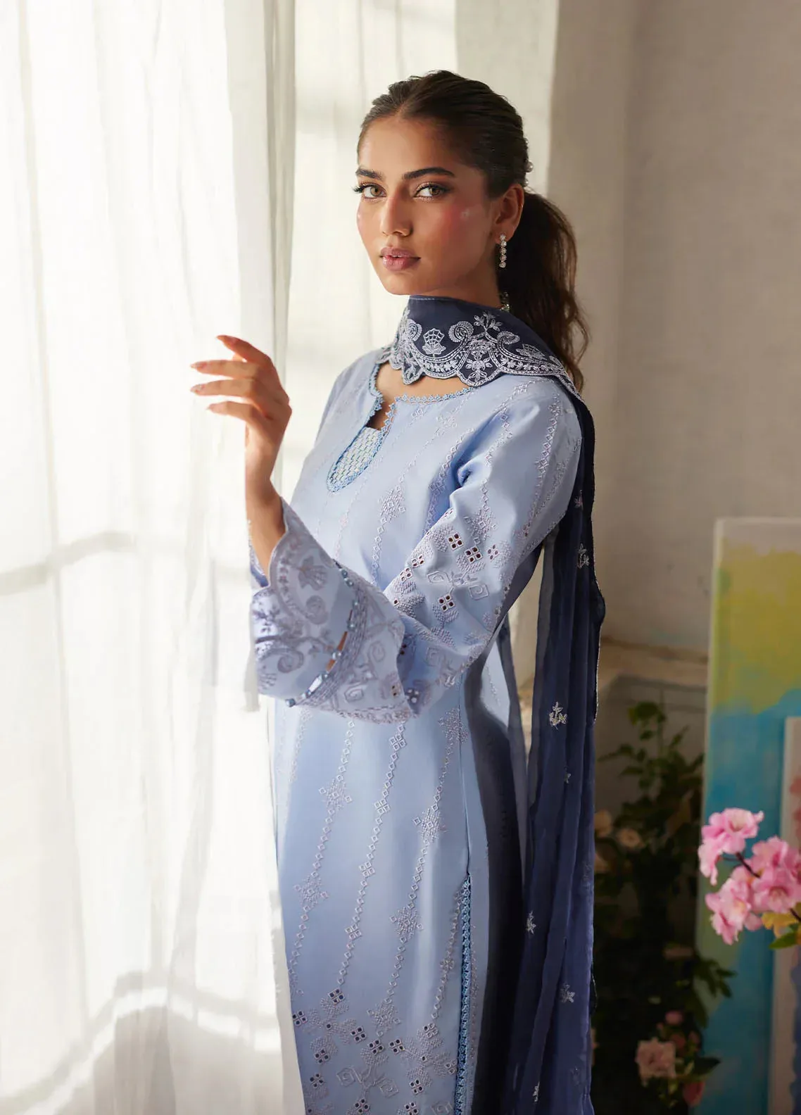 Bin Ilyas Carnival Summer Edit 25 Light Lavender Organza – view 4 – Poshaq