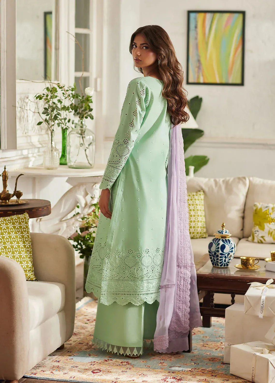 Bin Ilyas Carnival Summer Edit 25 Pistachio Organza – view 2 – Poshaq